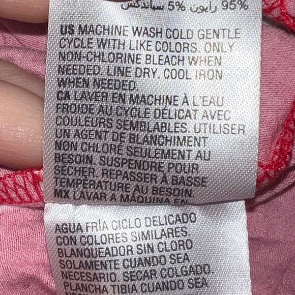 JM Collection Women's Plus Size Flowing Foliage Jacquard Top Red 2X NWT - Picture 8 of 8